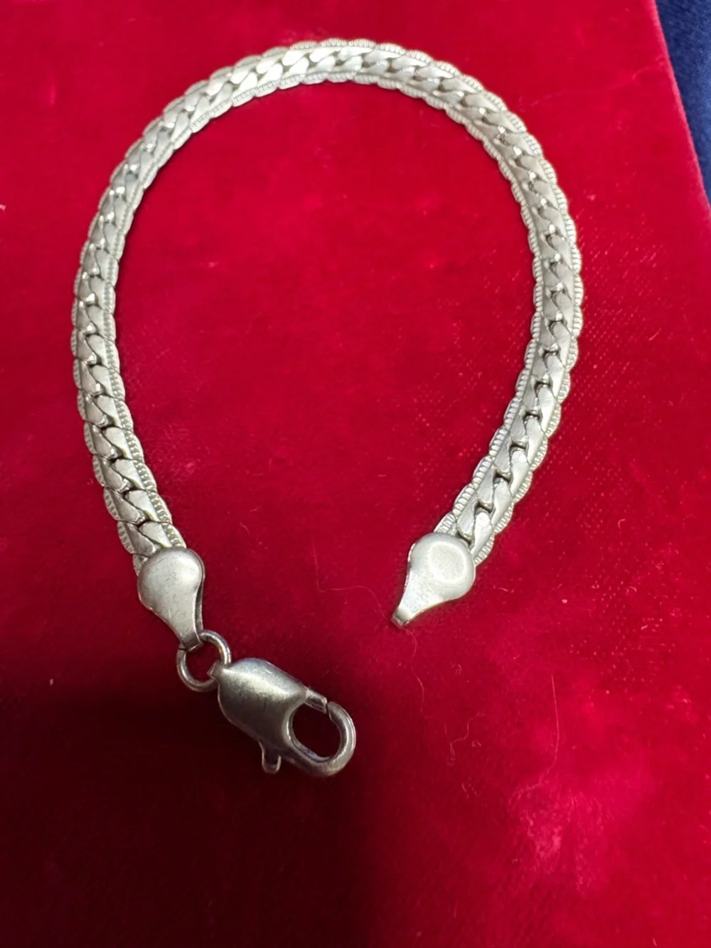 Bracelet 925 Sterling Silver Double Link Cuban Lobster Clasp 4.5 mm 7.5